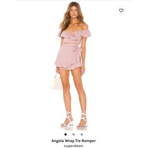 Angela wrap tie romper revolve